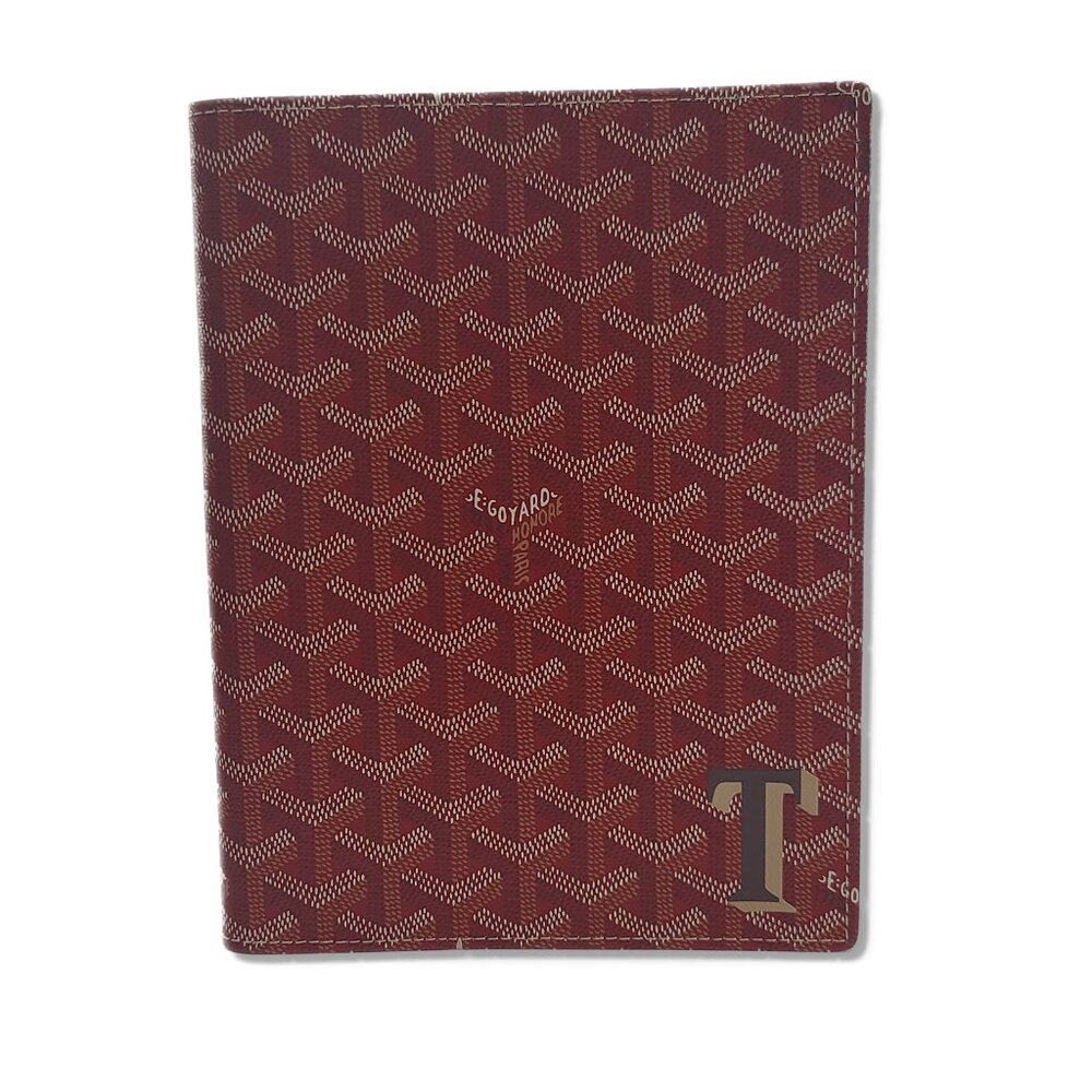 Authentic Goyard Castiglione Document Cover - Burgundy Goyardine Canvas